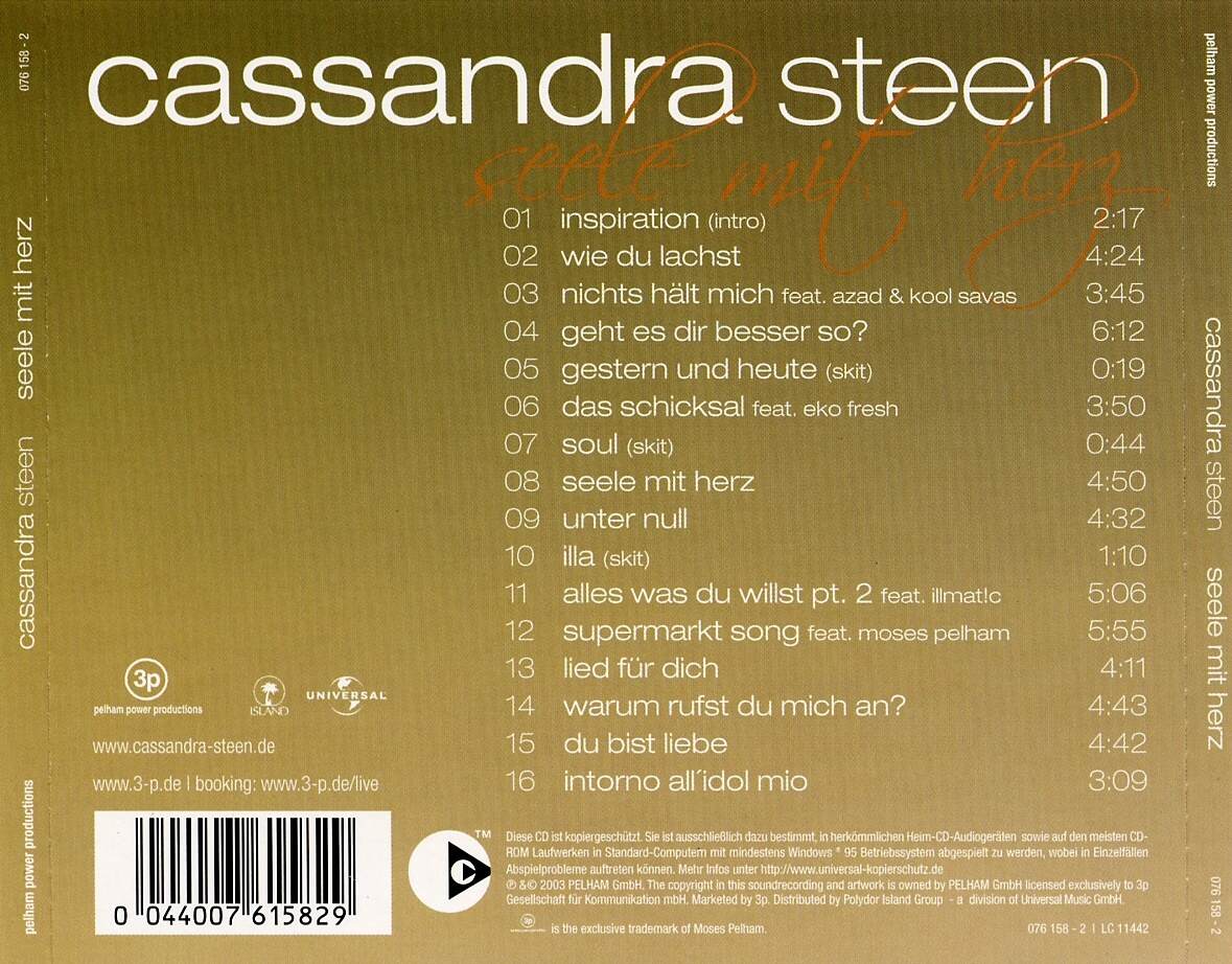 Cassandra Steen  Seele Mit Herz back